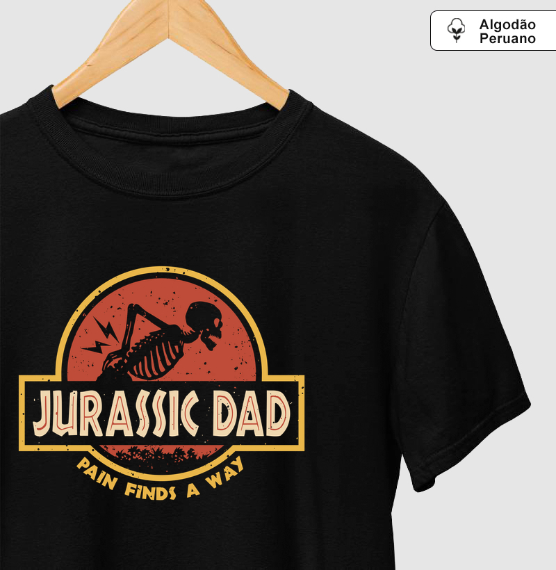 Camiseta  Jurassic Dad - Camiseta Algodão Peruano