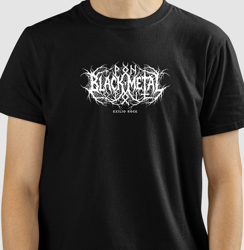 Camiseta Black Metal II - Metal Negro - Estilo Sombrio e Metal Extremo | Exílio Röck