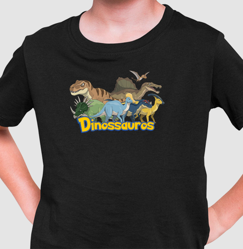 Camisa Algodão Estampada Dinossauro Pokemon Equipe T-rex Premium Dinoloco
