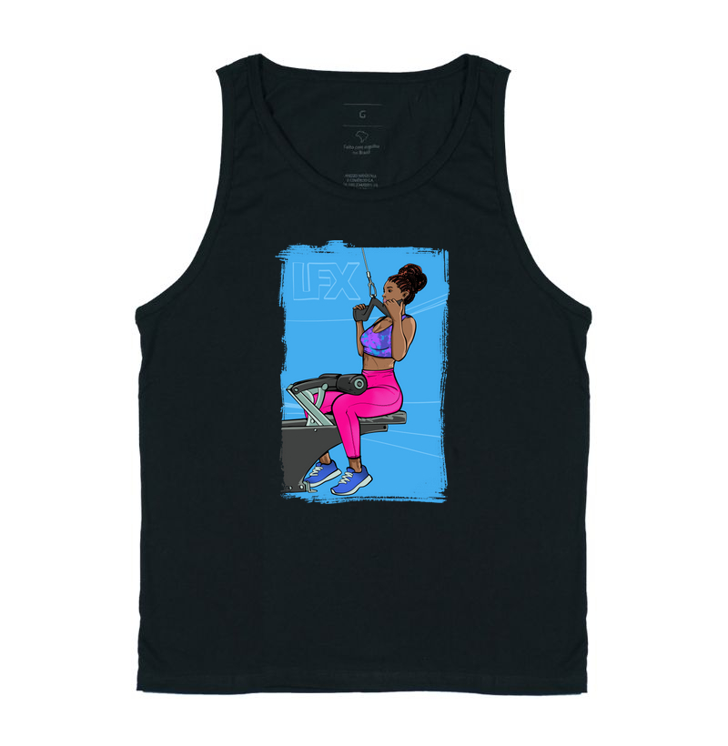 Mulher Preta fazendo Puxada Alta Aberta V02