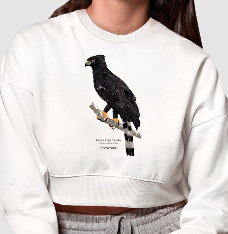 Inky Aves - Gavião-pega-macaco - Moletom Cropped