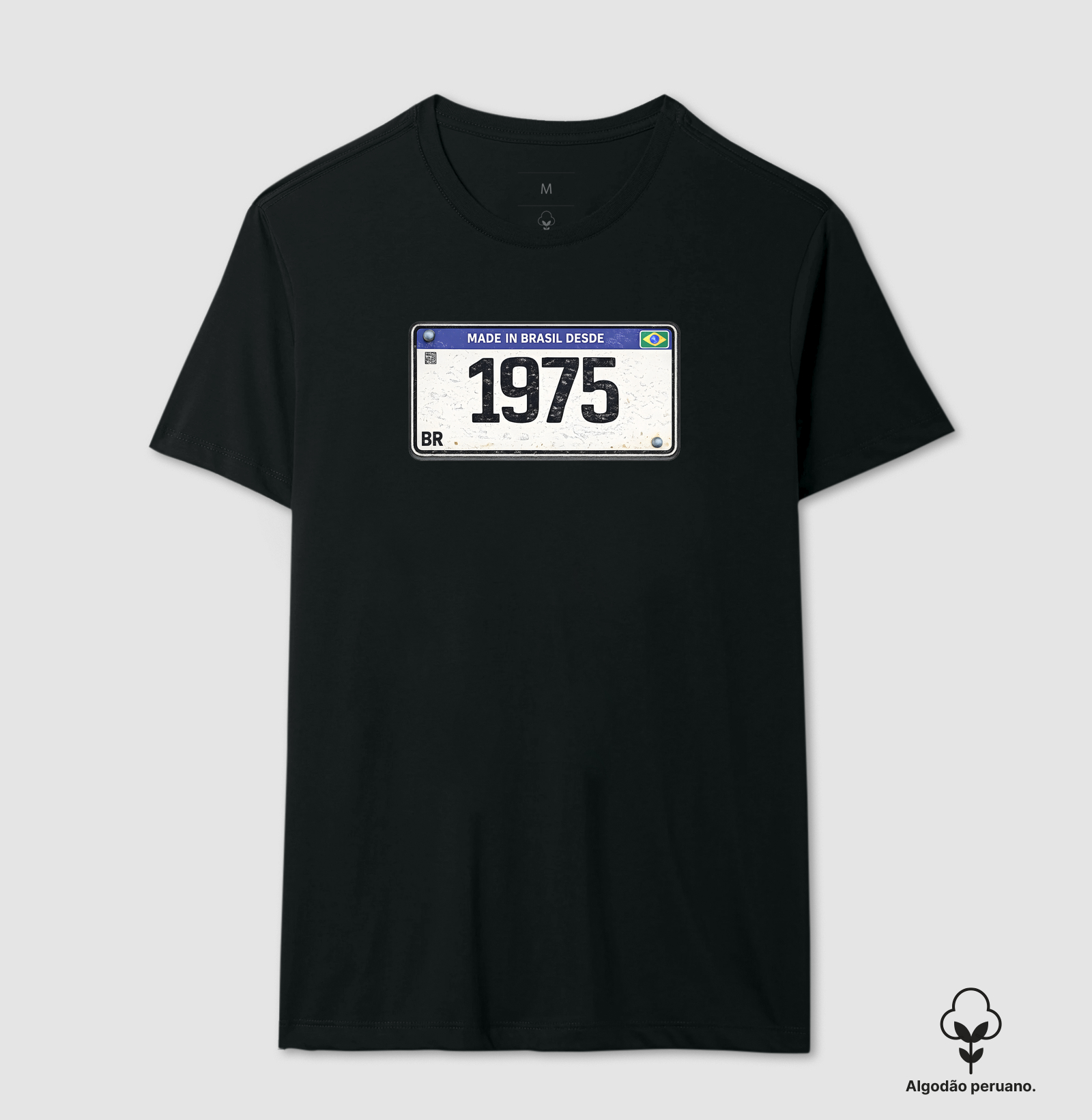 PLACA 1975 - Camiseta Algodão Peruano