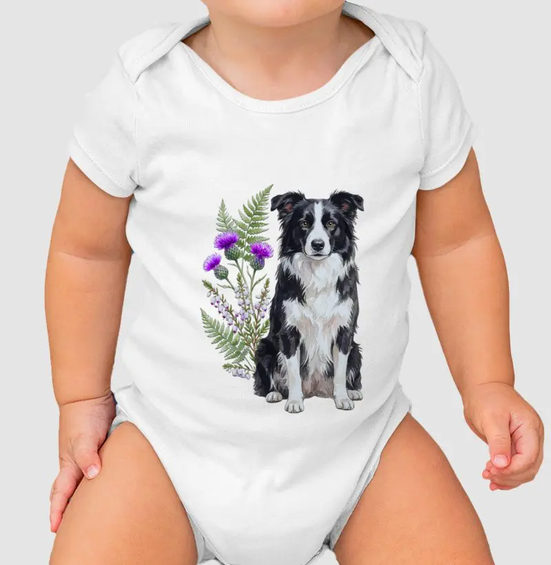 Border Collie Floral Equilíbrio