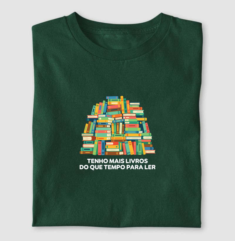 CAMISETA MUITOS LIVROS, POUCO TEMPO