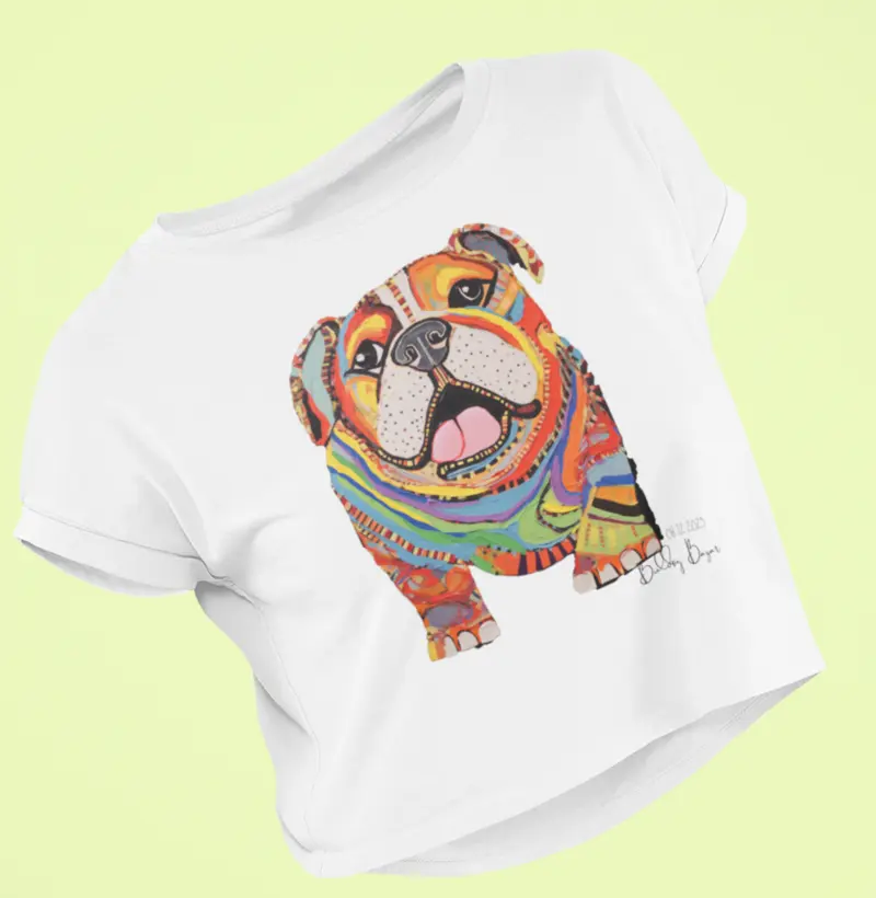 Camiseta Cropped Bulldog Ingles "Picasso Perdido"