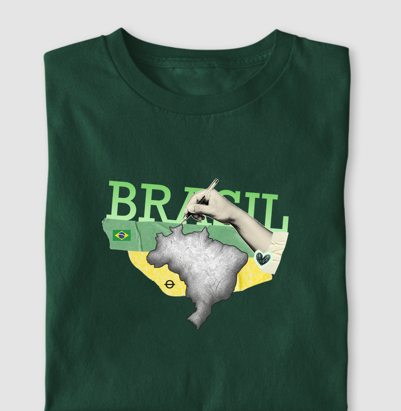 camiseta brasil colagem autoral joga bonita