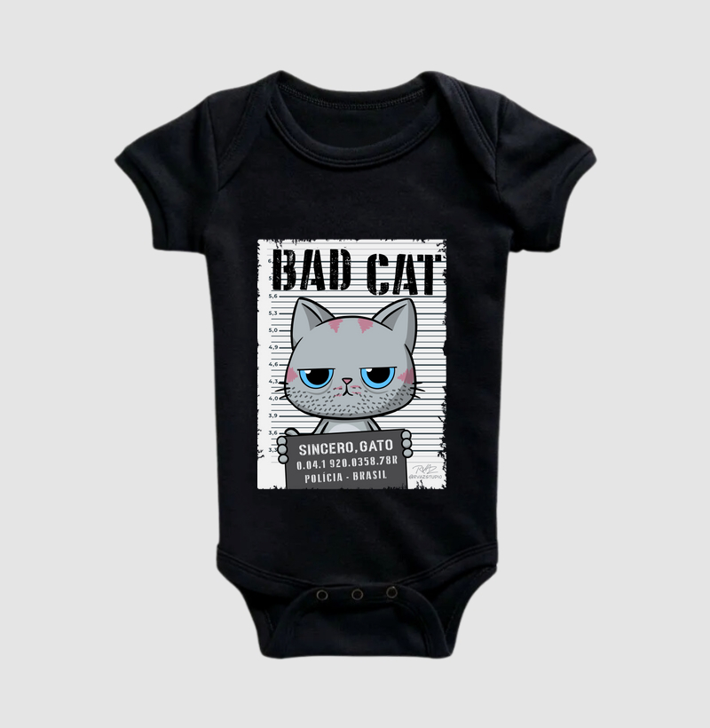 Camiseta Bad Cat - Body Infantil