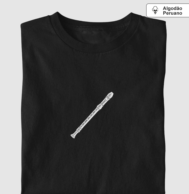 FLAUTA DOCE (BISEL) - Camiseta Algodão Peruano