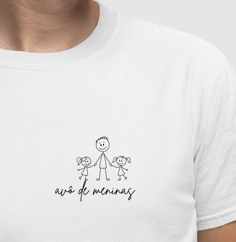 Camiseta Avô de duas meninas - Cartoon