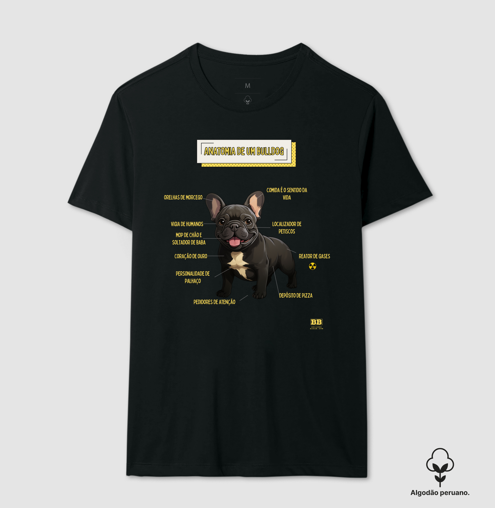 Camiseta Premium Bulldog Frances "Anatomia de um Bulldog II"