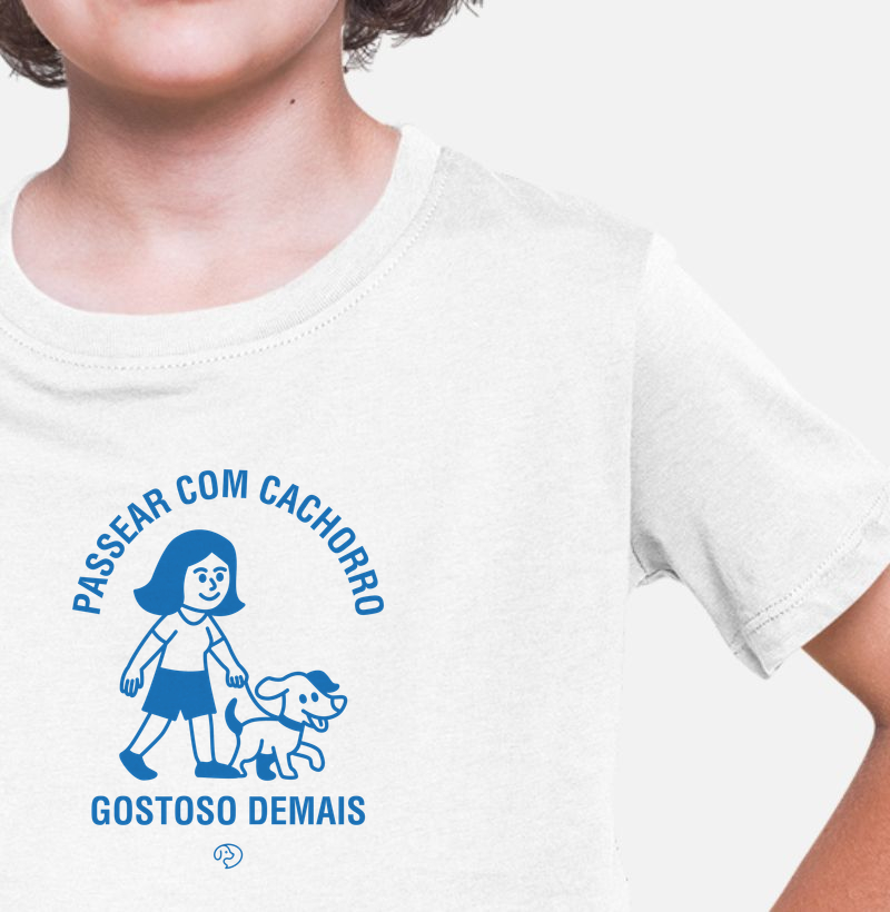 Passear com Cachorro - Gostoso Demais - Camiseta Infantil