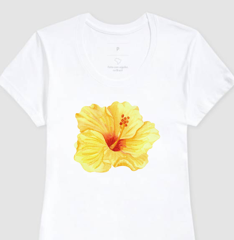 Camiseta Yellow Hibiscus