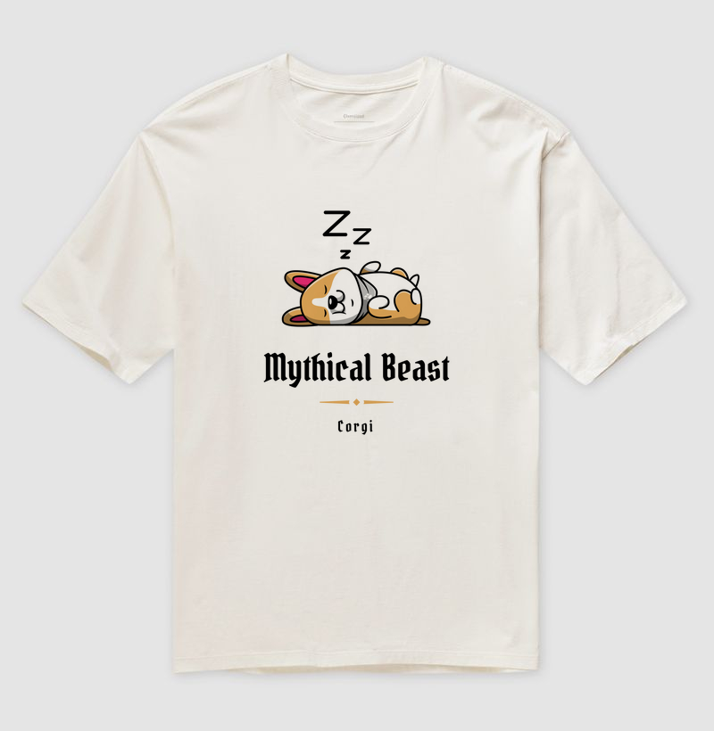 Camiseta Oversized Corgi Místico