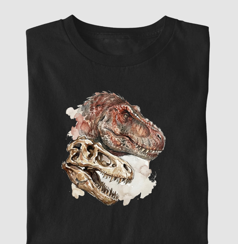 Camiseta Dinossauro T-rex Por Dentro Por Fora Algodão Premium Dinoloco