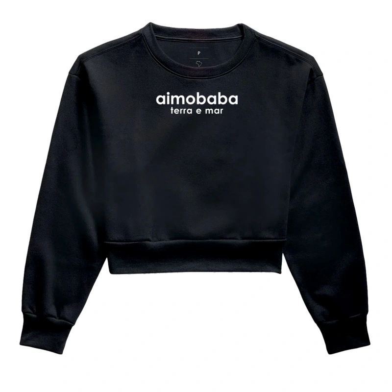   Moletom Cropped Aimobaba ATM preto