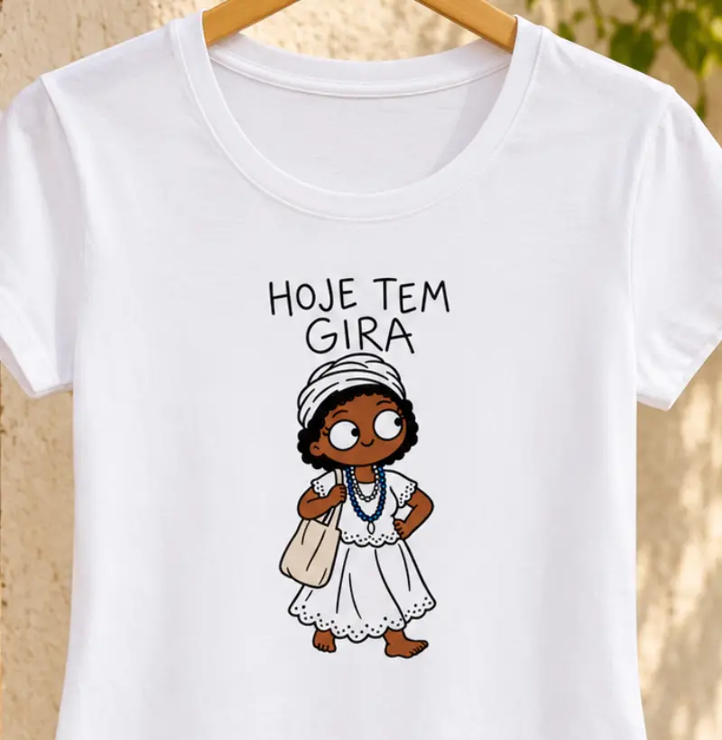 HOJE TEM GIRA - FEM - Camiseta Algodão Peruano
