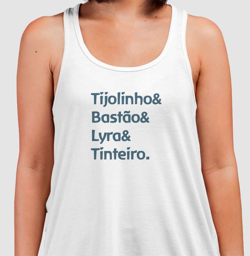 Tijolinho, bastão, lyra & tinteiro.