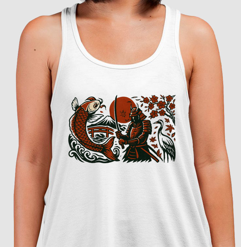 Estampa: 🎴 Koi & Samurai — Força, Destino e Tradição