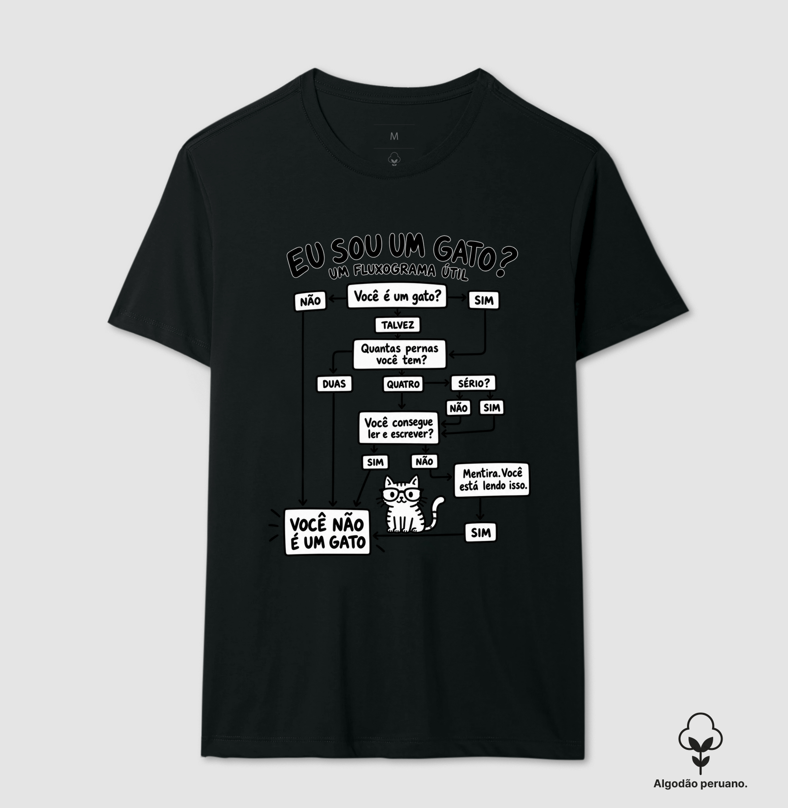 Eu Sou um Gato? - Camiseta Algodão Peruano