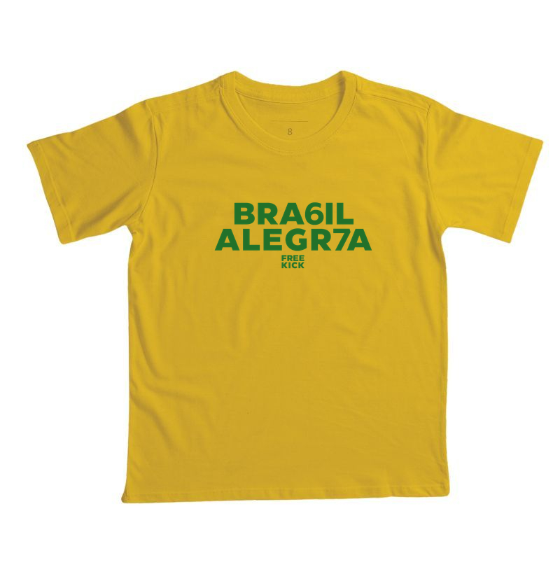 CAMISETA INFANTIL FREE KICK BRA6IL ALEGR7A