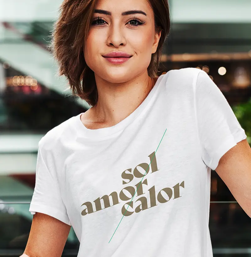 Camiseta 3 palavras sol amor calor