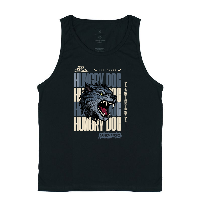 Camiseta Regata Dog Pulse Stay Strong Blackout