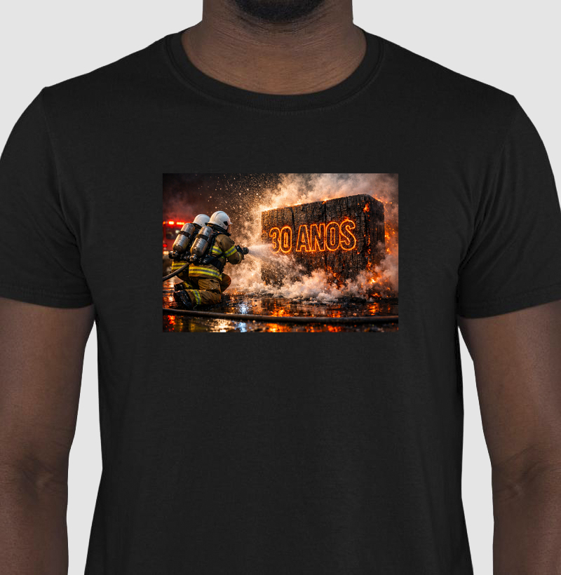 Camisa comemorativa de 30 anos de serviço 5 - bombeiro