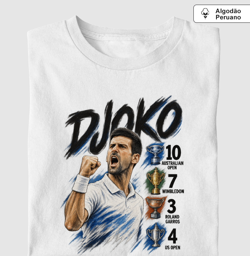 Djoko Slams - Camiseta Algodão Peruano