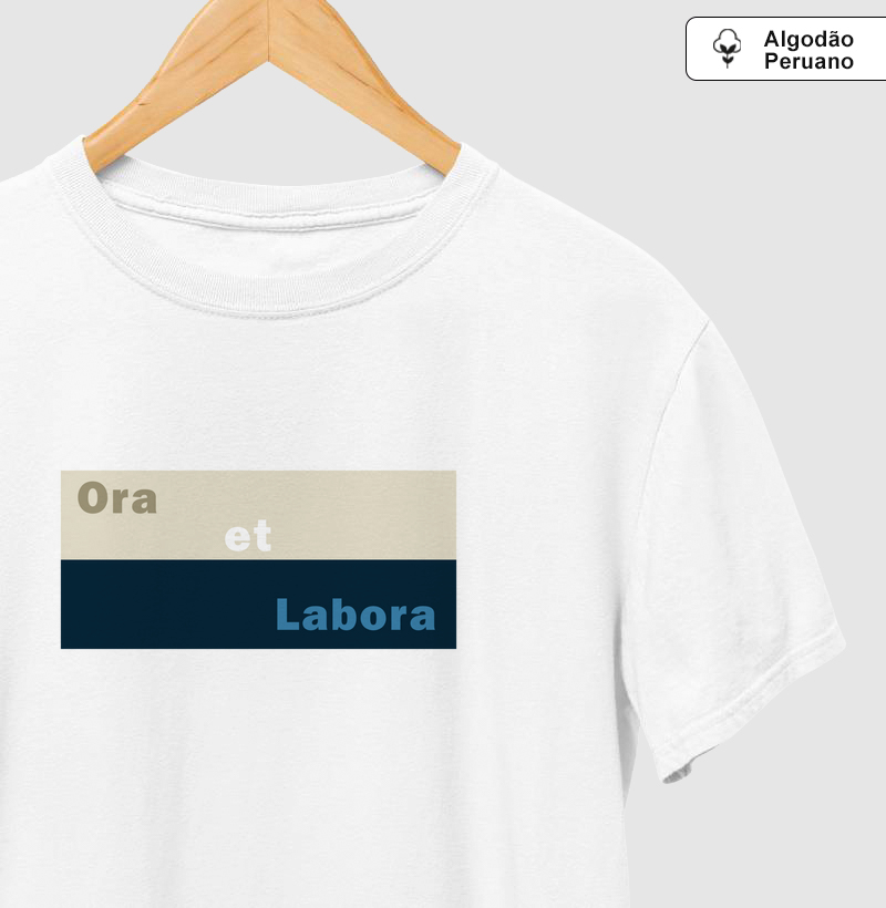 Algodão Peruano Camiseta Ora et Labora