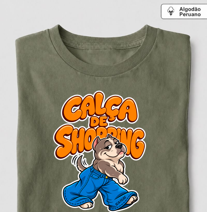 🐶👖 Calça de Shopping – American Bully Pocket Edition 🛍️💪 - Camiseta Algodão Peruano
