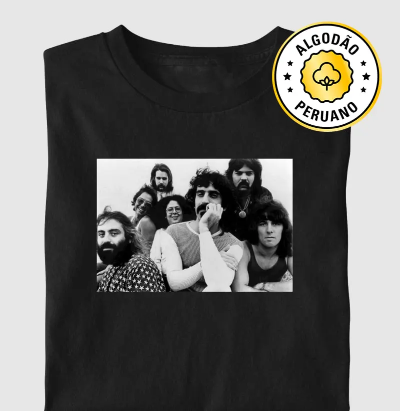 Frank Zappa Mothers of Invention, 1971 - Camiseta Algodão Peruano