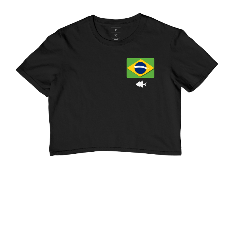 Bandeira Flat Brasil Bolso - Cropped - #28814