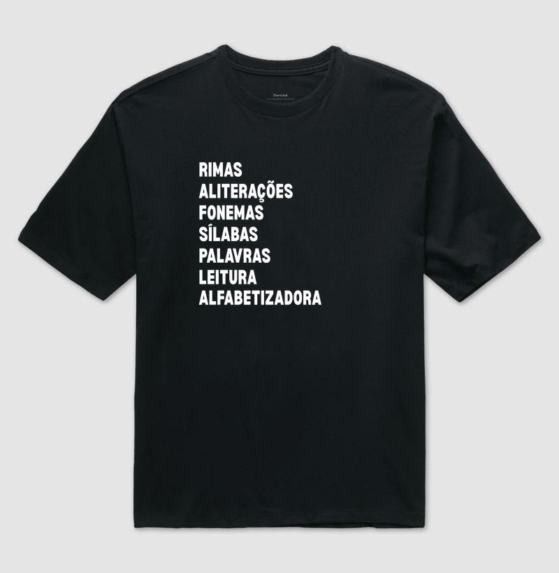 Camiseta Oversized | Alfabetização - Camiseta Oversized