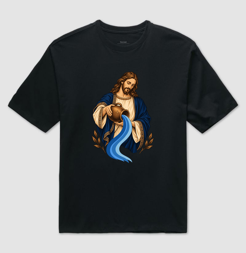 Fonte de Água Viva - Cristo Vivo - Camiseta Oversized