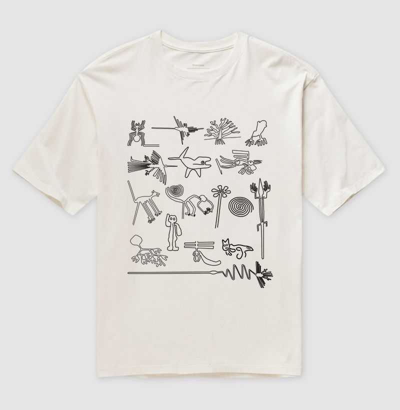 Camiseta Oversized Linhas de Nazca