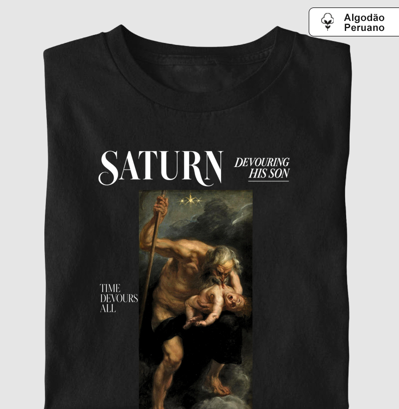 Saturn Devouring a Son — Peter Paul Rubens - Camiseta Algodão Peruano