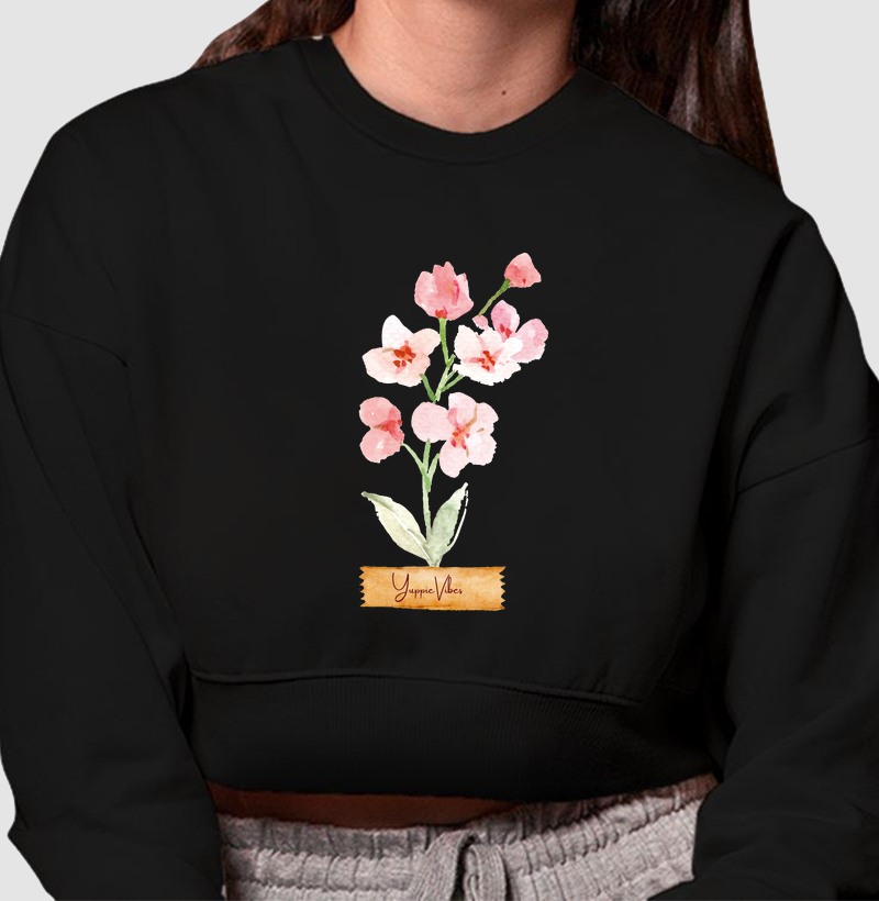 Moletom Cropped - Yuppie Flowers