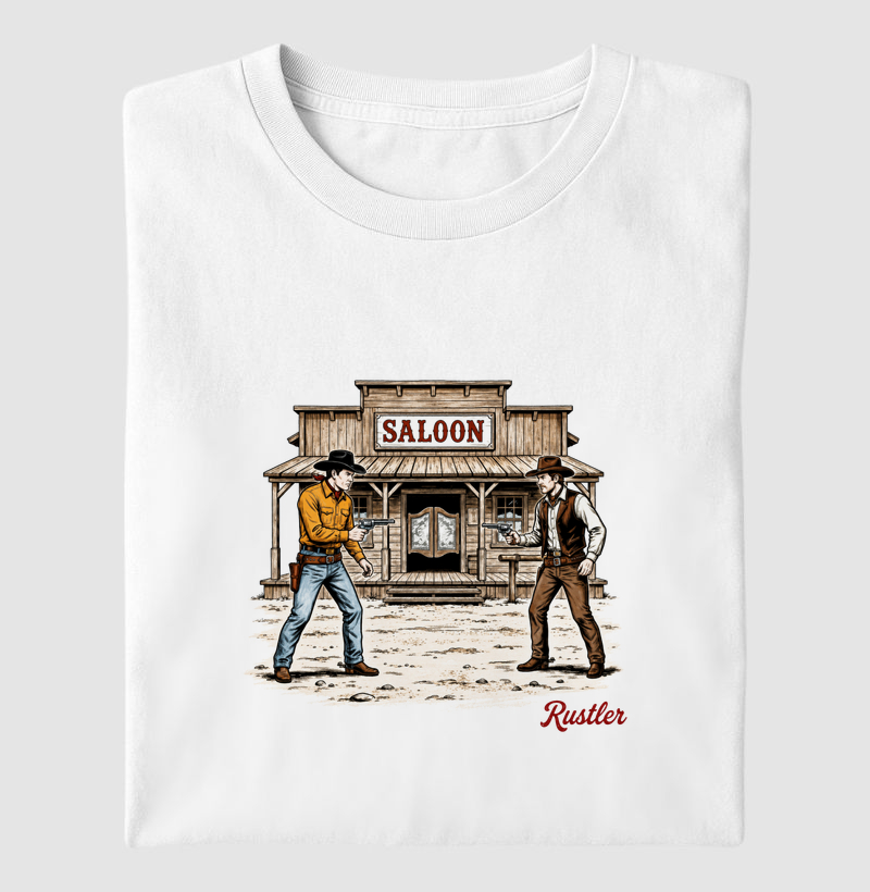 Camiseta Western Duel – Old West Saloon Showdown