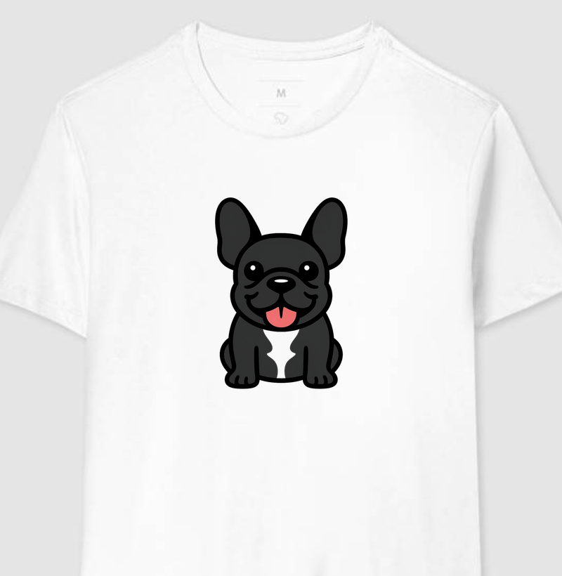 Bulldog Francês Preto Sentado