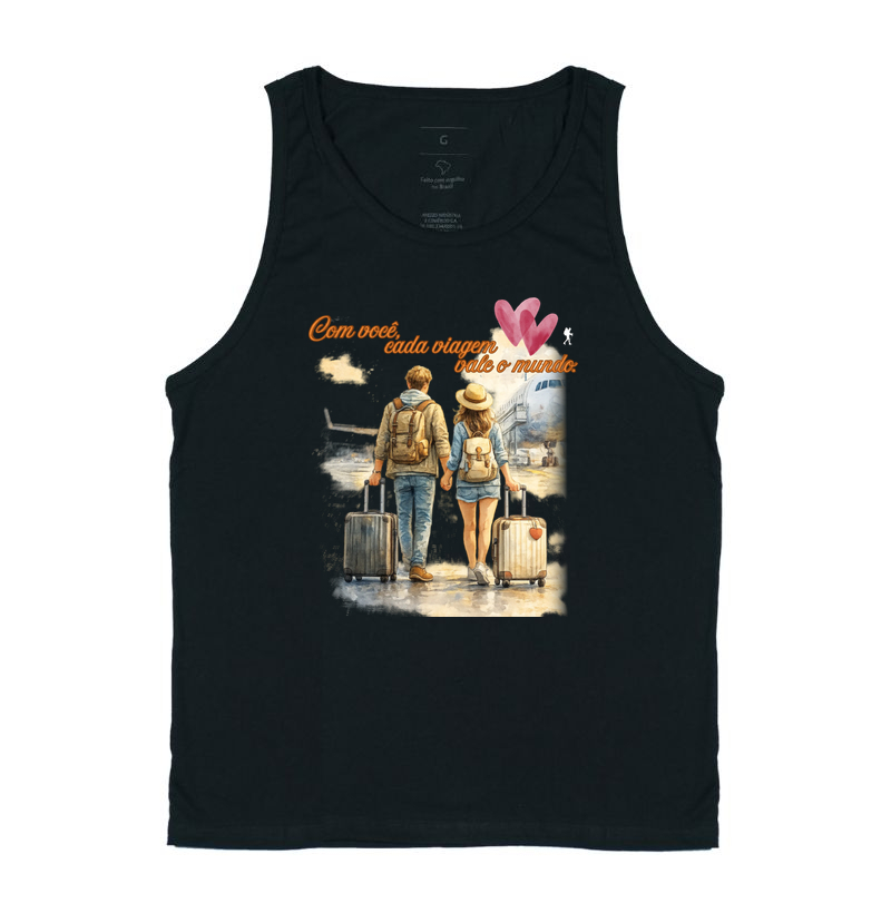 Camiseta Estampa Casal no Aeroporto | Excursionista