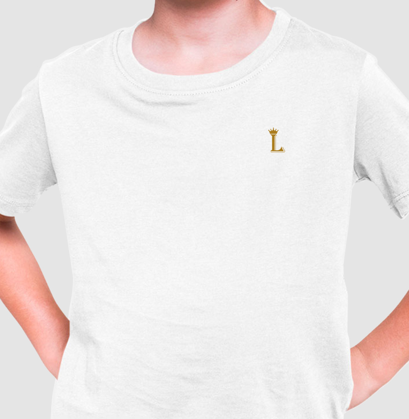 Camiseta Infantil Básica Luxum Logo Dourado