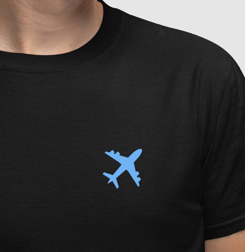 Viajante Minimalista - avião azul claro