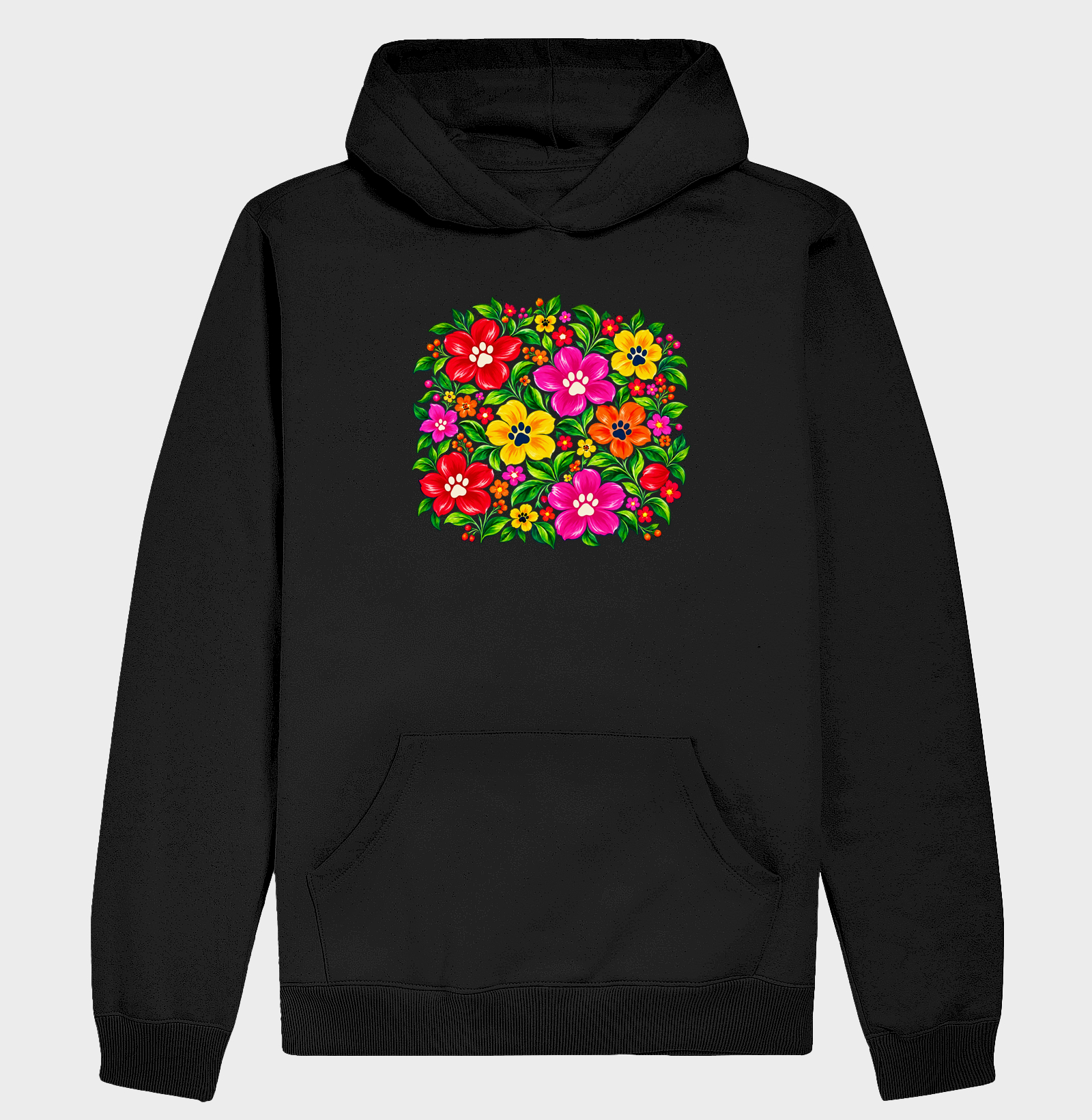 Jardim Floral Com Patinhas - Hoodie Moletom