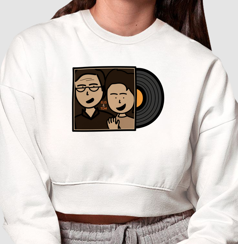 Cropped Moletom Inspiração Tom Jobim - Elis & Tom