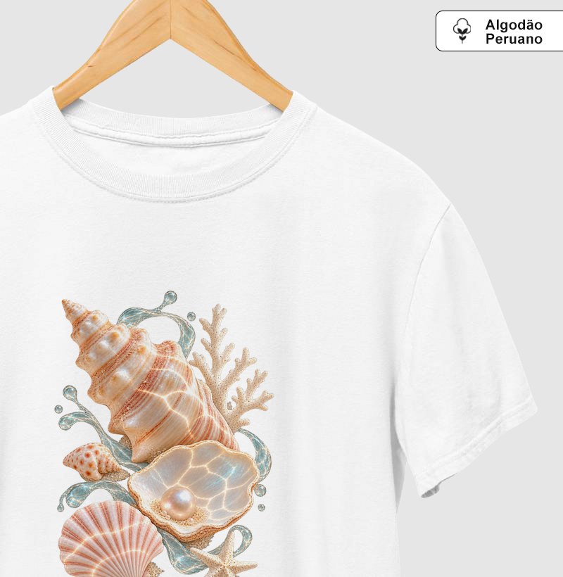 Pérolas do Mar - Camiseta Algodão Peruano