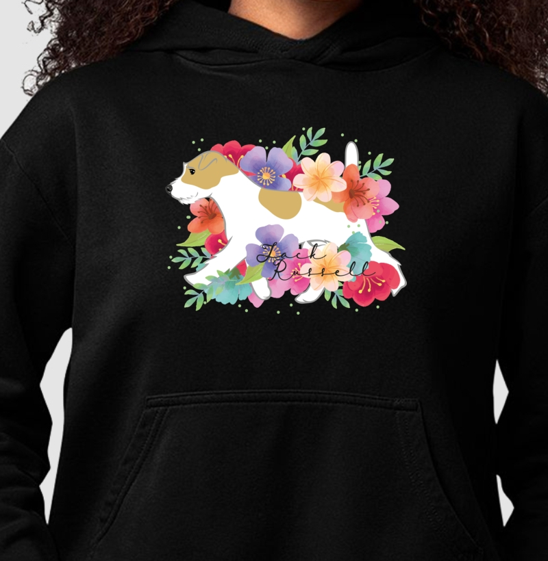 Hoodie Moletom Jack Russell Floral