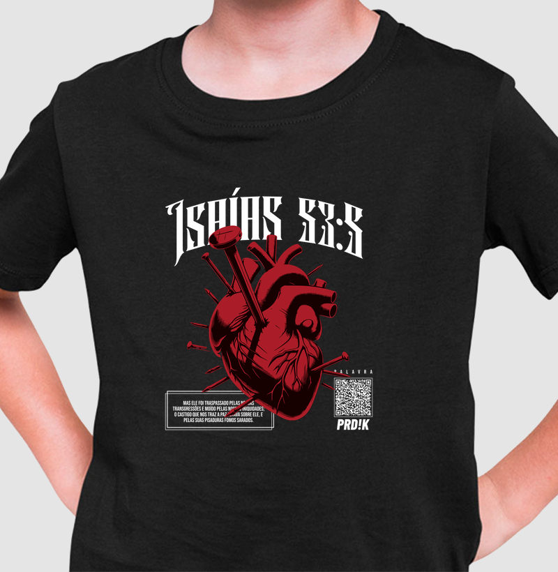 Camiseta Infantil Algodão com Estampa - Isaías 53