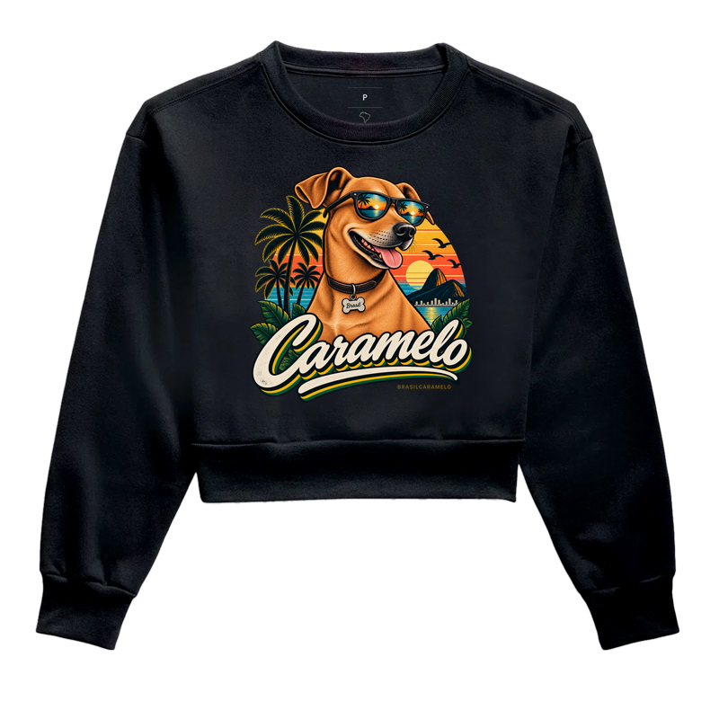 Caramelo Anos 80 - Cropped Moletom