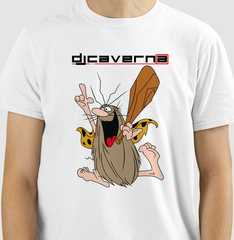 Camiseta DJ Caverna - Base Clara