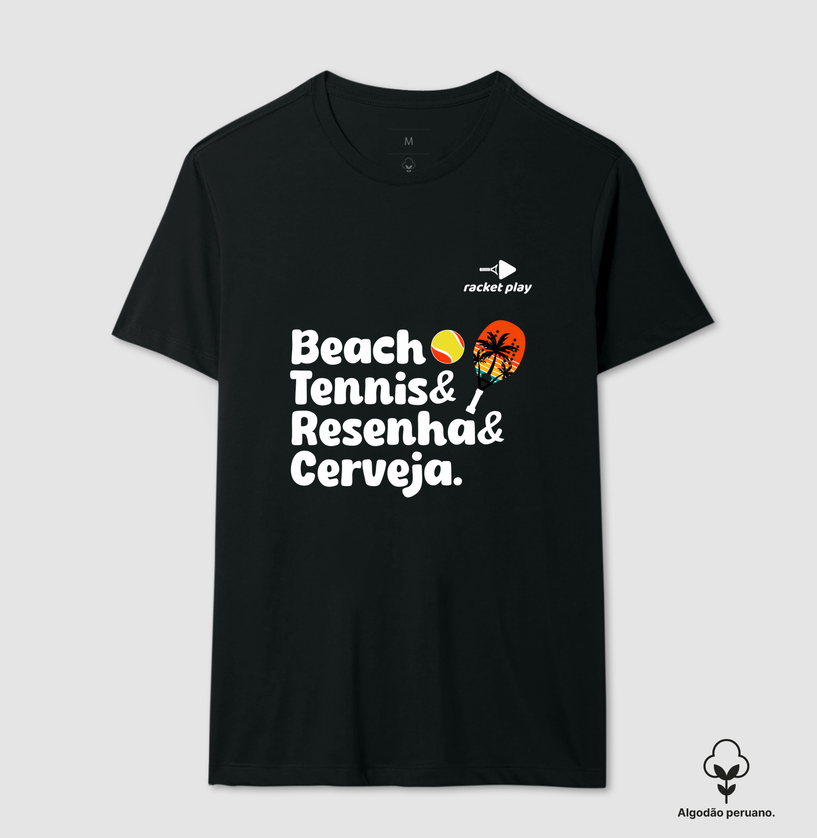 Camiseta Algodão Peruano Beach Tennis - Resenha e Cerveja